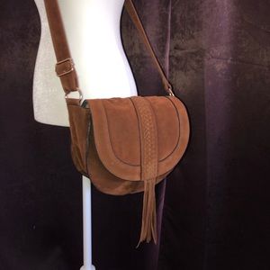 Faux Suede Saddle Bag